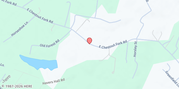Map showing Bellamy United Methodist Church at 4870 Chestnut Fork Road, Gloucester, VA