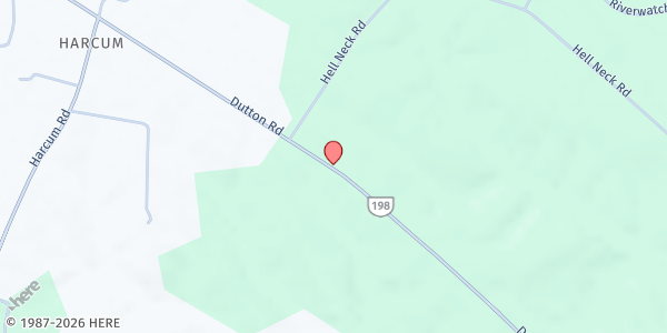 Map showing Gleaning Baptist Church at 7749 Dutton Road, Gloucester, VA