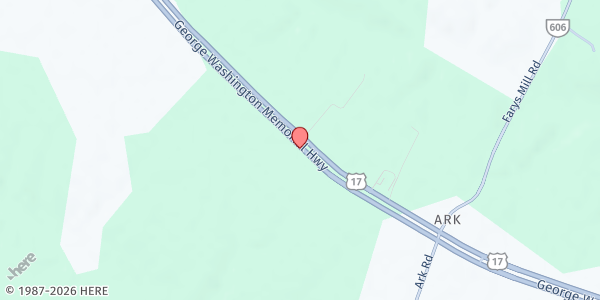 Map showing New Hope Independent Church at 9713 George Washington Highway, Gloucester, VA