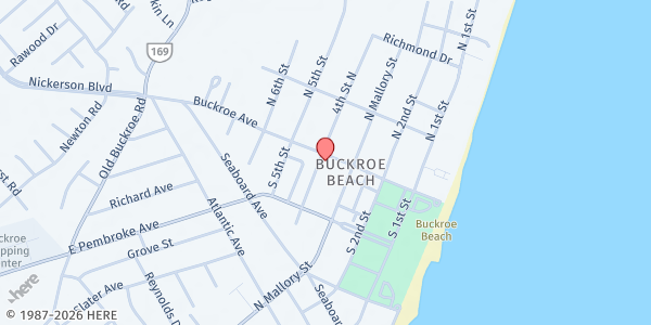 Map showing H.E.L.P. Hampton at 329 Buckroe Avenue, Hampton, VA