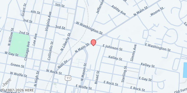 Map showing Our Community Place at 17 E. Johnson Street, Harrisburg, VA