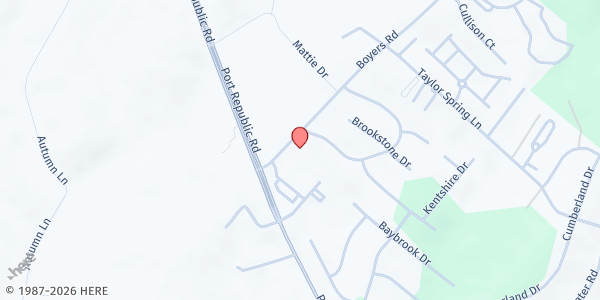 Map showing Hope Distributed - CDC at 1869 Boyers Rd, Harrisonburg, VA