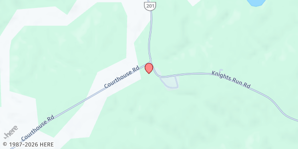 Map showing First Baptist Church at 3585 Courthouse Rd, Heathsville, VA