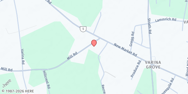 Map showing Varina Food Pantry at 2385 Mill Road, Henrico, VA