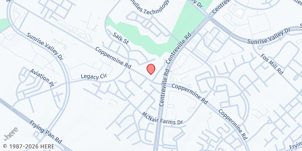 Map showing Beacon Hill Missionary Baptist Church at 2472 Centreville Rd., Herndon, VA