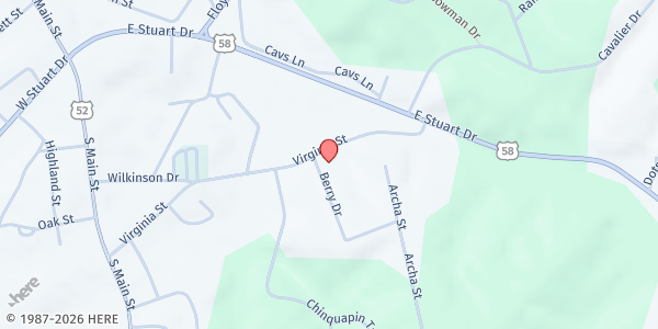 Map showing Hillsville Worship Center at 507 Virginia St, Hillsville, VA
