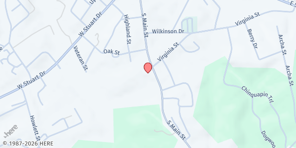 Map showing Victory Way Baptist Church at 500 S Main St, Hillsville, VA