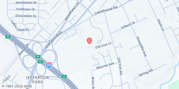 Map showing Beacon Hill Church (Hopewell Heights) at 4105 Old Iron Court, Hopewell, VA