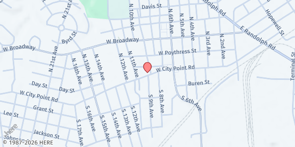 Map showing Hopewell Food Pantry at 903 West City Point Road, Hopewell, VA