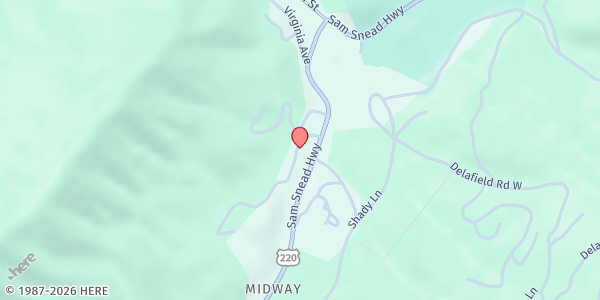 Map showing Ashwood Food Pantry @ Hot Springs Presbyterian Church at 7445 Sam Snead Highway, Hot Springs, VA