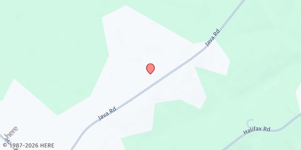 Map showing Shockoe Home Mission Baptist Food Pantry at 857 Java Rd., Java, VA