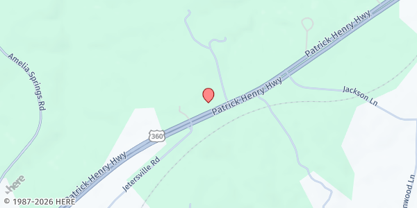 Map showing Amelia County Food Pantry at 21502 Patrick Henry Hwy., Jetersville, VA