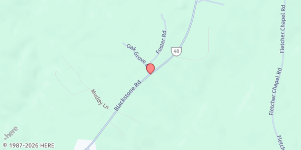 Map showing The Cornerstone of Deliverance at 3416 Blackstone Road, Kenbridge, VA