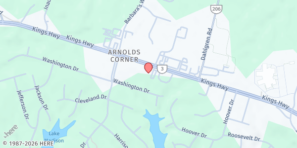 Map showing King George Parks & Rec Community Center at 8076 Kings Hwy, King George, VA