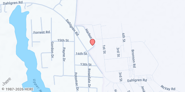 Map showing Potomac Elementary at 5392 Harbor Ct., King George, VA