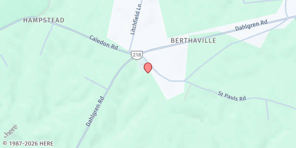 Map showing St. Paul's Episcopal Church at 5486 St Paul Rd, King George, VA