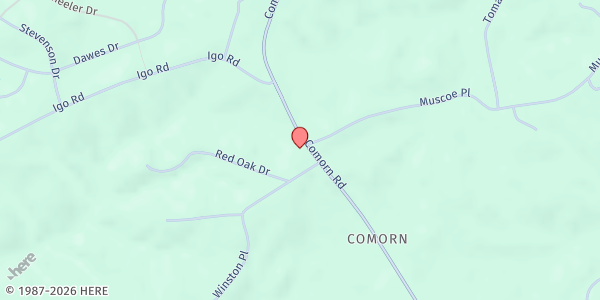 Map showing St. Stephens Baptist Church at 9142 Comorn Rd, King George, VA