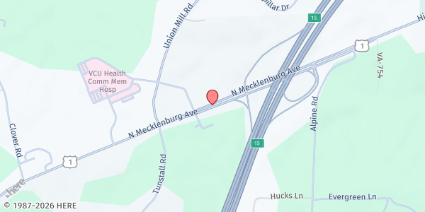 Map showing Our Daily Bread at 17111 U.S. Route 1, La Crosse, VA