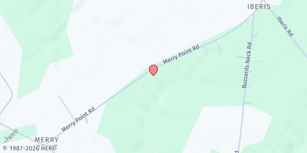 Map showing Holy Tabernacle of God Food Pantry NN at 2445 Merry Point Road, Lancaster, VA