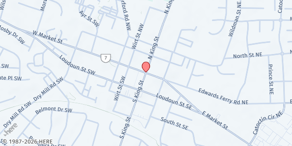 Map showing Loudoun Hunger Relief (Leesburg Pantry) at 750 Miller Dr. SE., Leesburg, VA