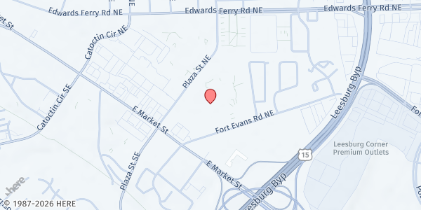 Map showing Mobile Hope - Manor Apartments Mobile Food Distribution at 28 Fort Evans Road NE, Leesburg, VA