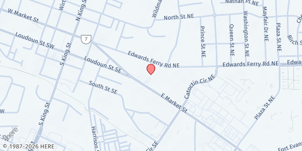 Map showing Tree of Life Ministries Leesburg Center at 316 E Market St. B, Leesburg, VA