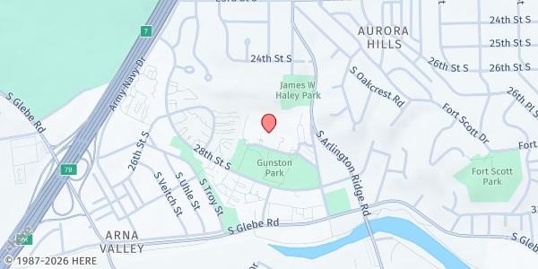 Map showing Gunston at 2700 South Lang Street, Long Branch Creek, VA