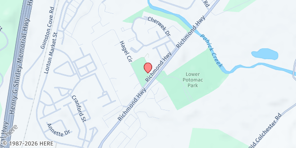 Map showing Lorton Community Action Center at 9520 Richmond Highway, Lorton, VA