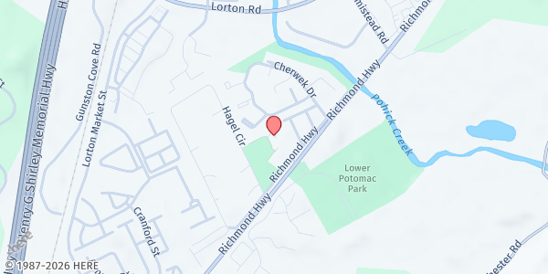 Map showing Lorton Community Action Center at 9518 Richmond Hwy., Lorton, VA