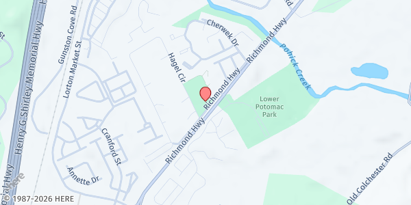 Map showing Lorton Community Action Center at 9520 Richmond Hwy door A3, Lorton, VA