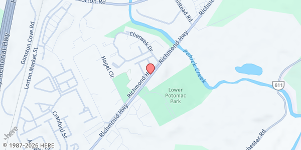 Map showing Lorton Community Action Center at 9520 Richmond Hwy, Lorton, VA