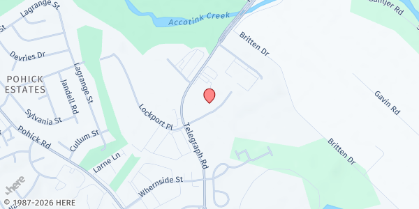 Map showing The Redeemed Christian Church of God - Victory Temple at 7218 Lockport Place, Lorton, VA