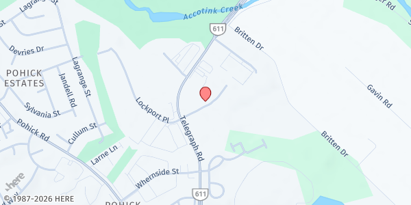 Map showing The Redeemed Christian Church of God - Victory Temple at 7218 Lockport Place, Lorton, VA