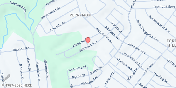 Map showing Destiny Christian Fellowship at 615 Perrymont Avenue, Lynchburg, VA