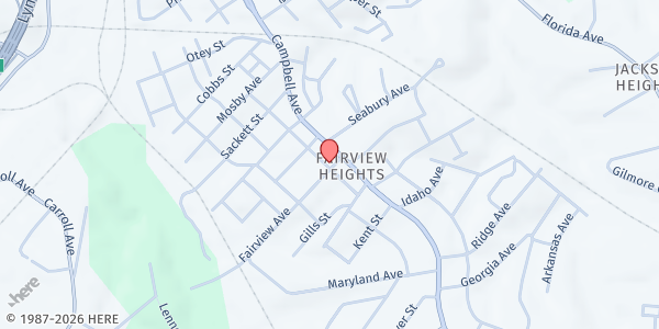 Map showing Fairview UMC at 3041 Campbell Ave., Lynchburg, VA