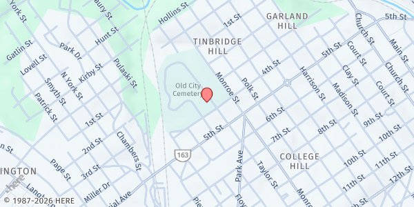 Map showing Fifth Street Baptist Church-Manna House Food Pantry at 1007 Fifth Street, Lynchburg, VA