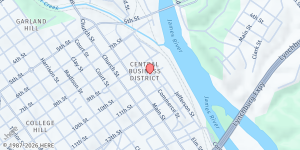 Map showing Lynchburg Community Action at 926 Commerce St., Lynchburg, VA