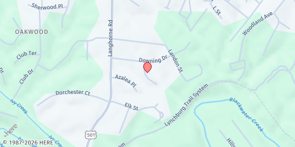 Map showing Red Truck at Wingfield Baptist Church at 320 Chambersville Street, Lynchburg, VA