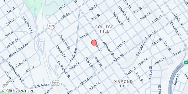 Map showing Smyrna SDA Church at 911 Taylor St., Lynchburg, VA