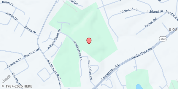 Map showing St. Thomas More Catholic Church at 3015 Roundelay Road, Lynchburg, VA