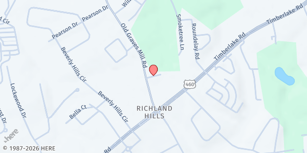 Map showing The Agape Center Lynchburg at 7619 Timberlake Road, Lynchburg, VA