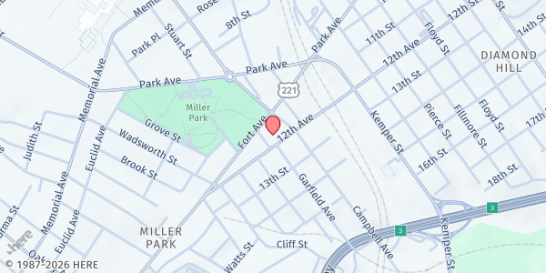 Map showing Tree of Life at 2027 12th Street, Lynchburg, VA