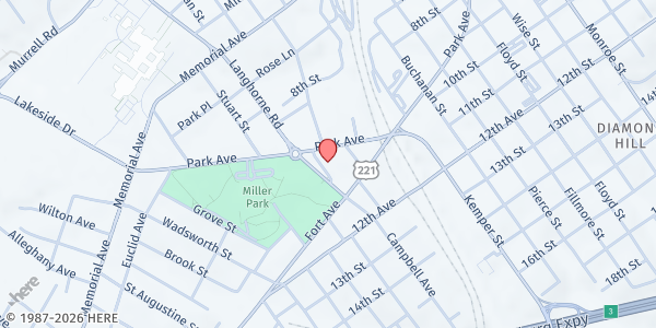 Map showing United Way of Central Virginia - Lynchburg Office at 1010 Miller Park Square, Lynchburg, VA