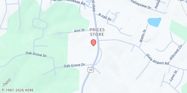 Map showing Faith Baptist Church at 3768 South Amherst Highway, Madison Heights, VA