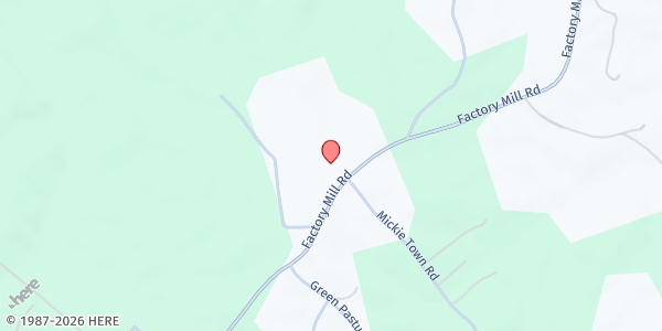 Map showing St. Mark Baptist Church at 4596 Factory Mill Rd., Maidens, VA