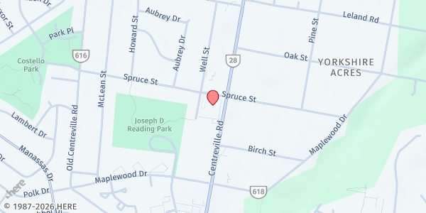 Map showing Bread of Life Ministries at Emmanuel Baptist Church at 8006 Centerville Rd., Manassas, VA