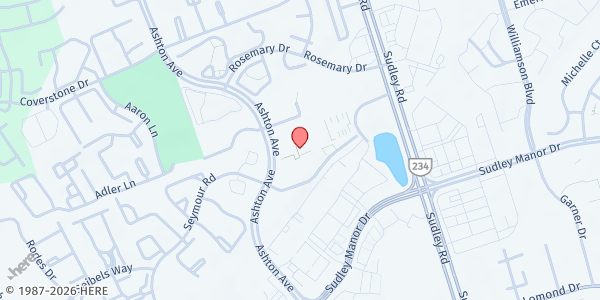 Map showing Iglesia "Vida" Food Pantry at 7845 Ashton Ave, Manassas, VA