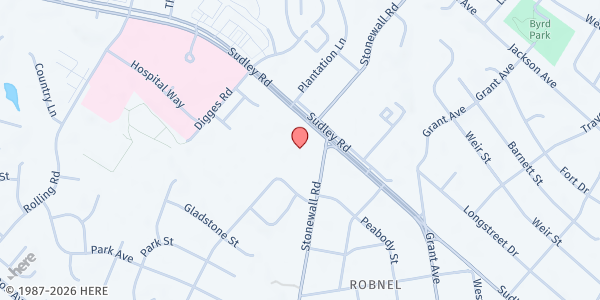 Map showing Manassas Baptist Church - Food Pantry at 8730 Sudley Rd., Manassas, VA