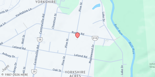 Map showing Mision Cristiana Agape at 8025 Rugby Road, Manassas, VA