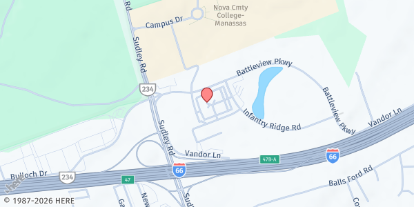 Map showing Northern Virginia Food Rescue - Manassas at 10535 Battleview Pkwy, Manassas, VA